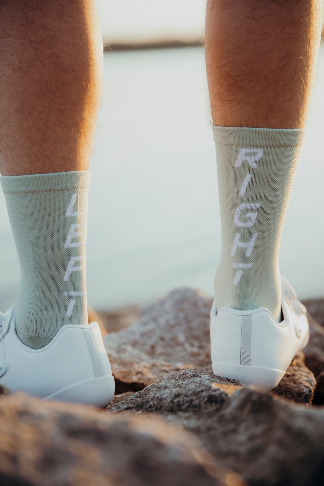 Rennrad Socken "Left/Right“ - Minze