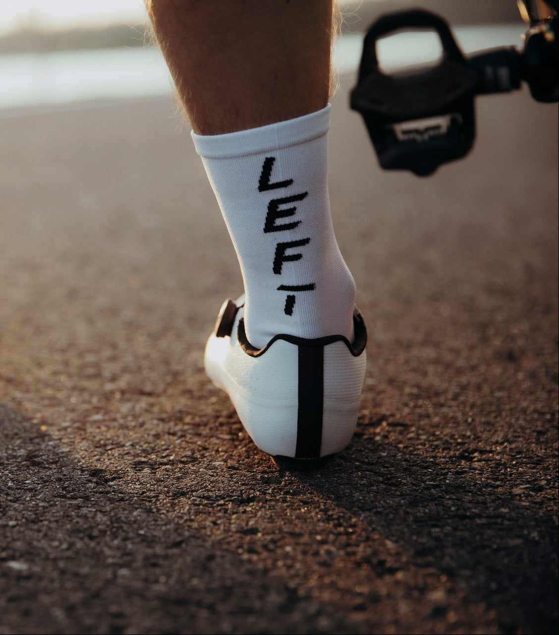Rennrad Socken "Left/Right“ - Weiss