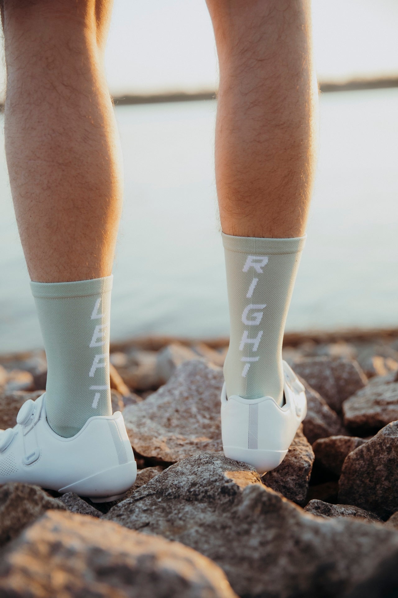 Rennrad Socken "Left/Right“ - Minze